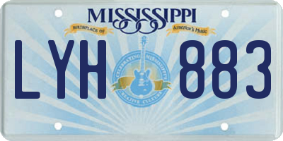 MS license plate LYH883