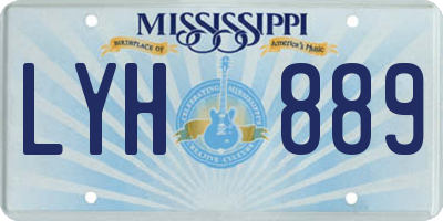 MS license plate LYH889