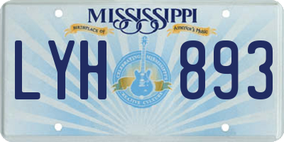 MS license plate LYH893