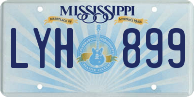 MS license plate LYH899