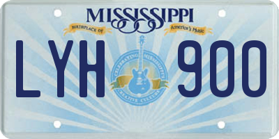 MS license plate LYH900