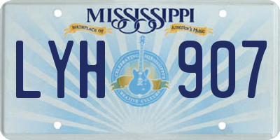 MS license plate LYH907