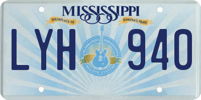 MS license plate LYH940