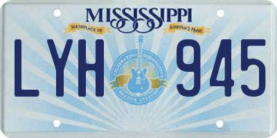 MS license plate LYH945