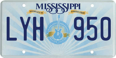 MS license plate LYH950