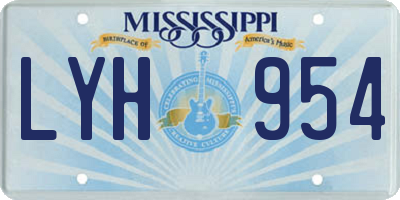 MS license plate LYH954