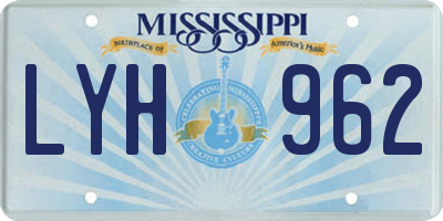 MS license plate LYH962