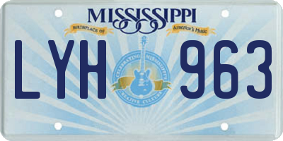 MS license plate LYH963