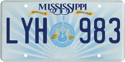 MS license plate LYH983