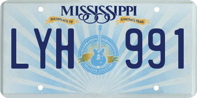 MS license plate LYH991