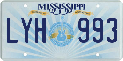 MS license plate LYH993