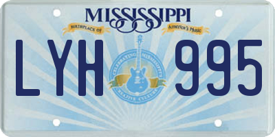 MS license plate LYH995