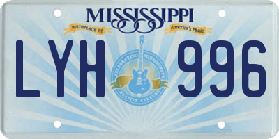 MS license plate LYH996
