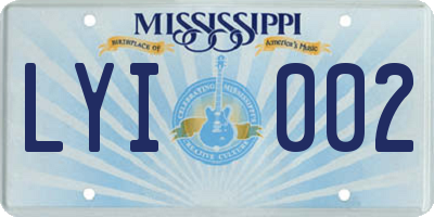 MS license plate LYI002