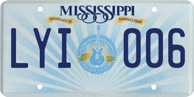 MS license plate LYI006