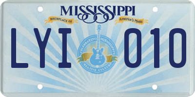 MS license plate LYI010