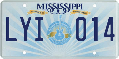 MS license plate LYI014