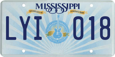 MS license plate LYI018