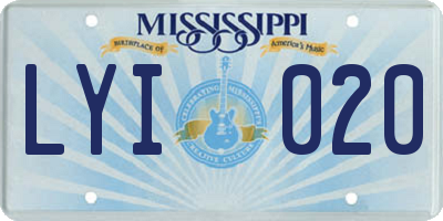 MS license plate LYI020