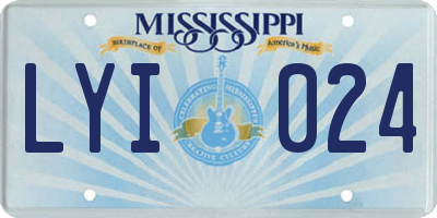 MS license plate LYI024
