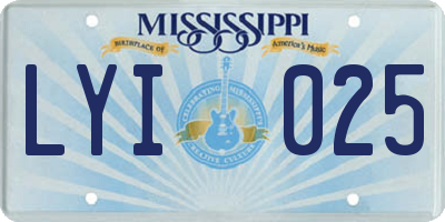MS license plate LYI025