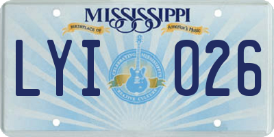 MS license plate LYI026