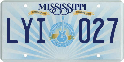 MS license plate LYI027