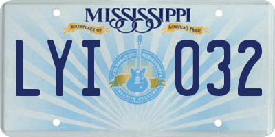 MS license plate LYI032