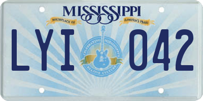 MS license plate LYI042