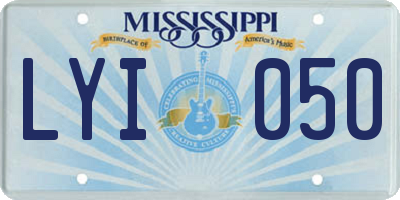 MS license plate LYI050