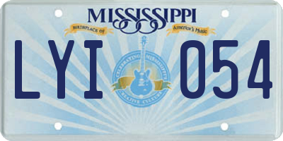 MS license plate LYI054