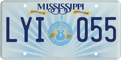 MS license plate LYI055
