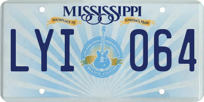 MS license plate LYI064