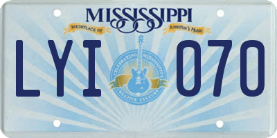 MS license plate LYI070