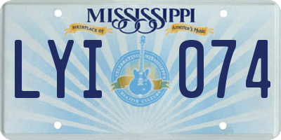 MS license plate LYI074