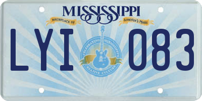 MS license plate LYI083
