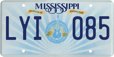 MS license plate LYI085