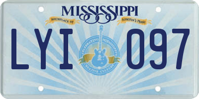 MS license plate LYI097