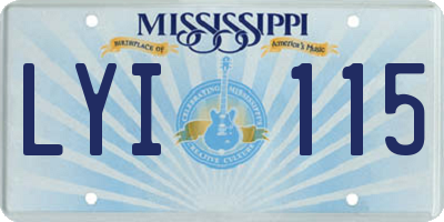 MS license plate LYI115