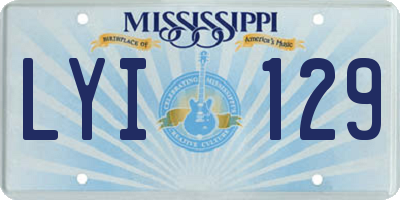 MS license plate LYI129