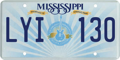 MS license plate LYI130