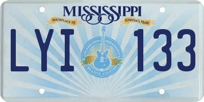 MS license plate LYI133