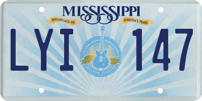 MS license plate LYI147