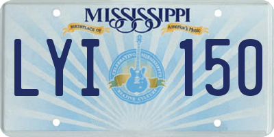 MS license plate LYI150