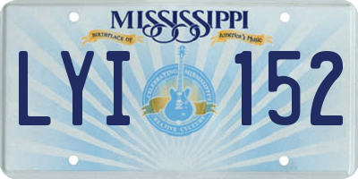 MS license plate LYI152
