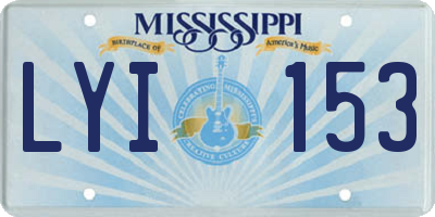 MS license plate LYI153