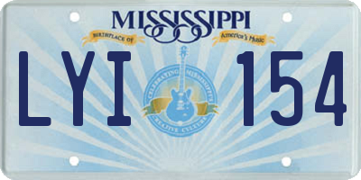 MS license plate LYI154