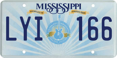 MS license plate LYI166