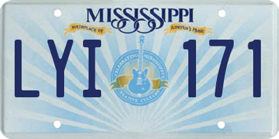 MS license plate LYI171
