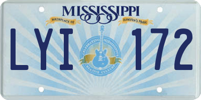 MS license plate LYI172